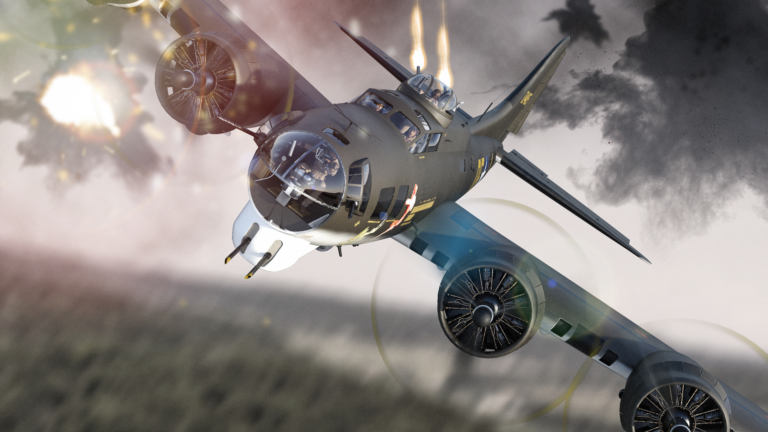 Flying Fortress Warplane by: DarkEdgeDesign, 3D Models by Daz 3D