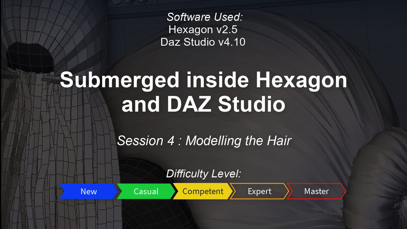 Submerged inside Hexagon and Daz Studio - Part 4: Modeling the Hair