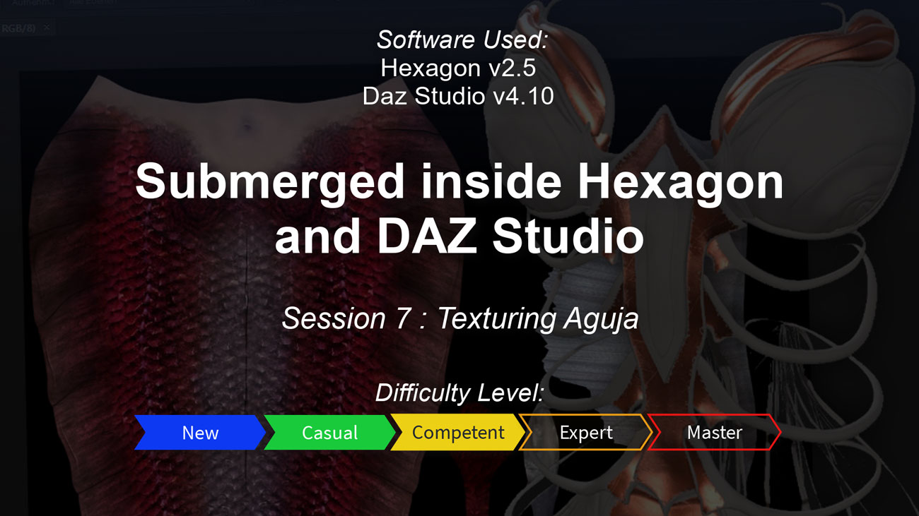 Submerged inside Hexagon and Daz Studio - Part 6: Texturing Aguja