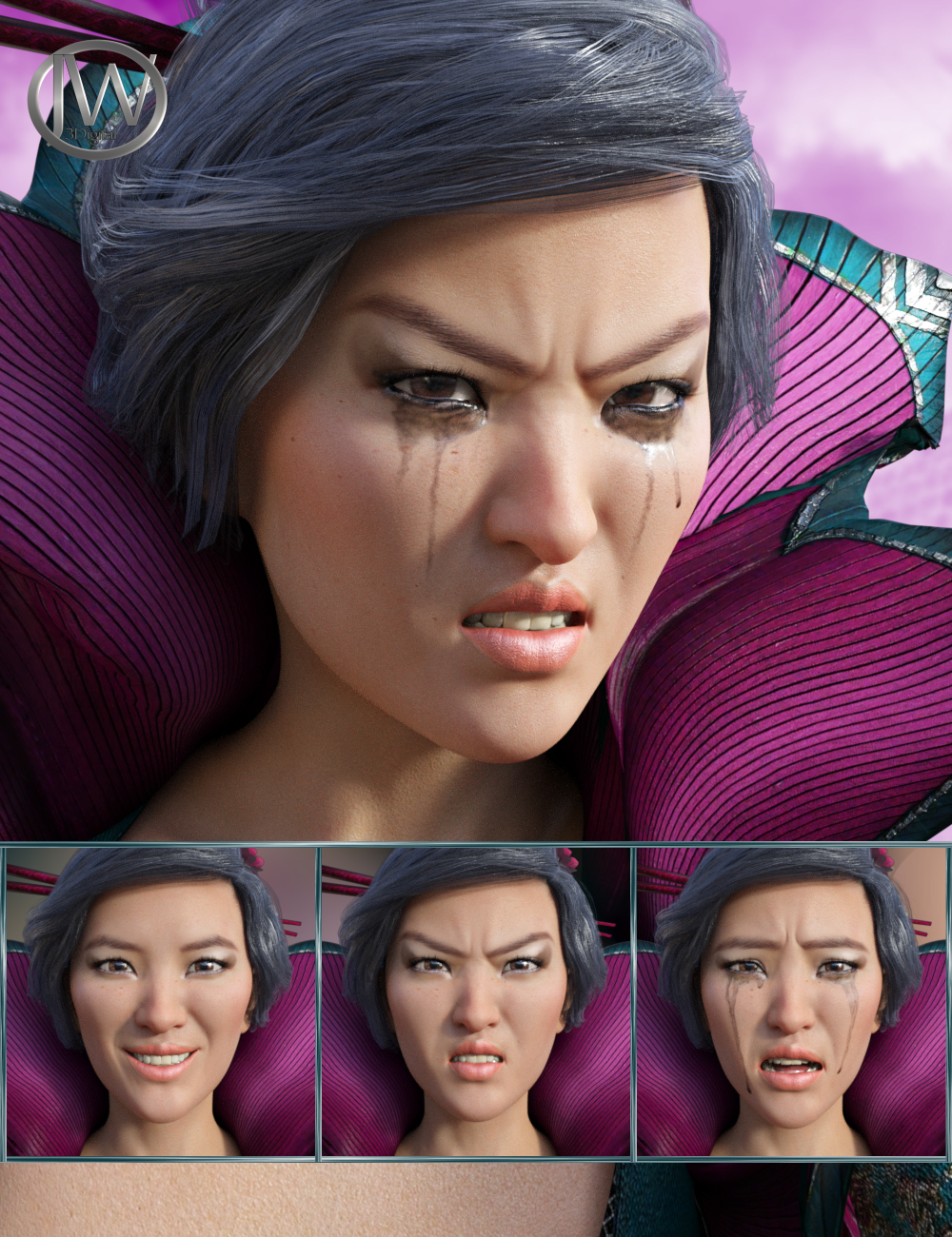 Brave Girl - Expressions for Genesis 8 Female and Mei Lin 8 by: JWolf, 3D Models by Daz 3D