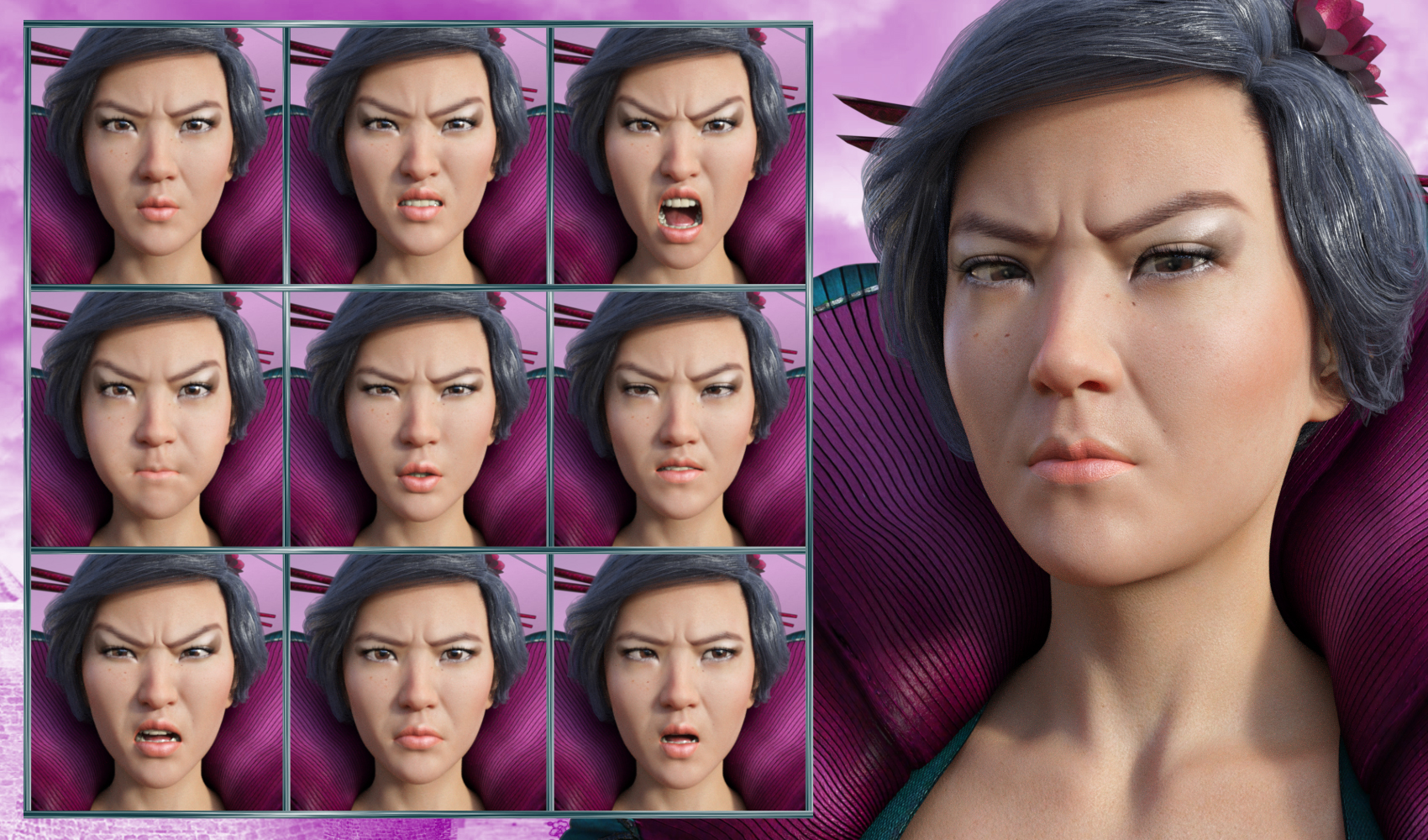 Brave Girl - Expressions for Genesis 8 Female and Mei Lin 8 by: JWolf, 3D Models by Daz 3D