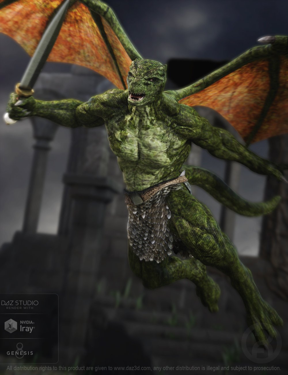 Dragkon for Genesis 8 Male by: RawArt, 3D Models by Daz 3D