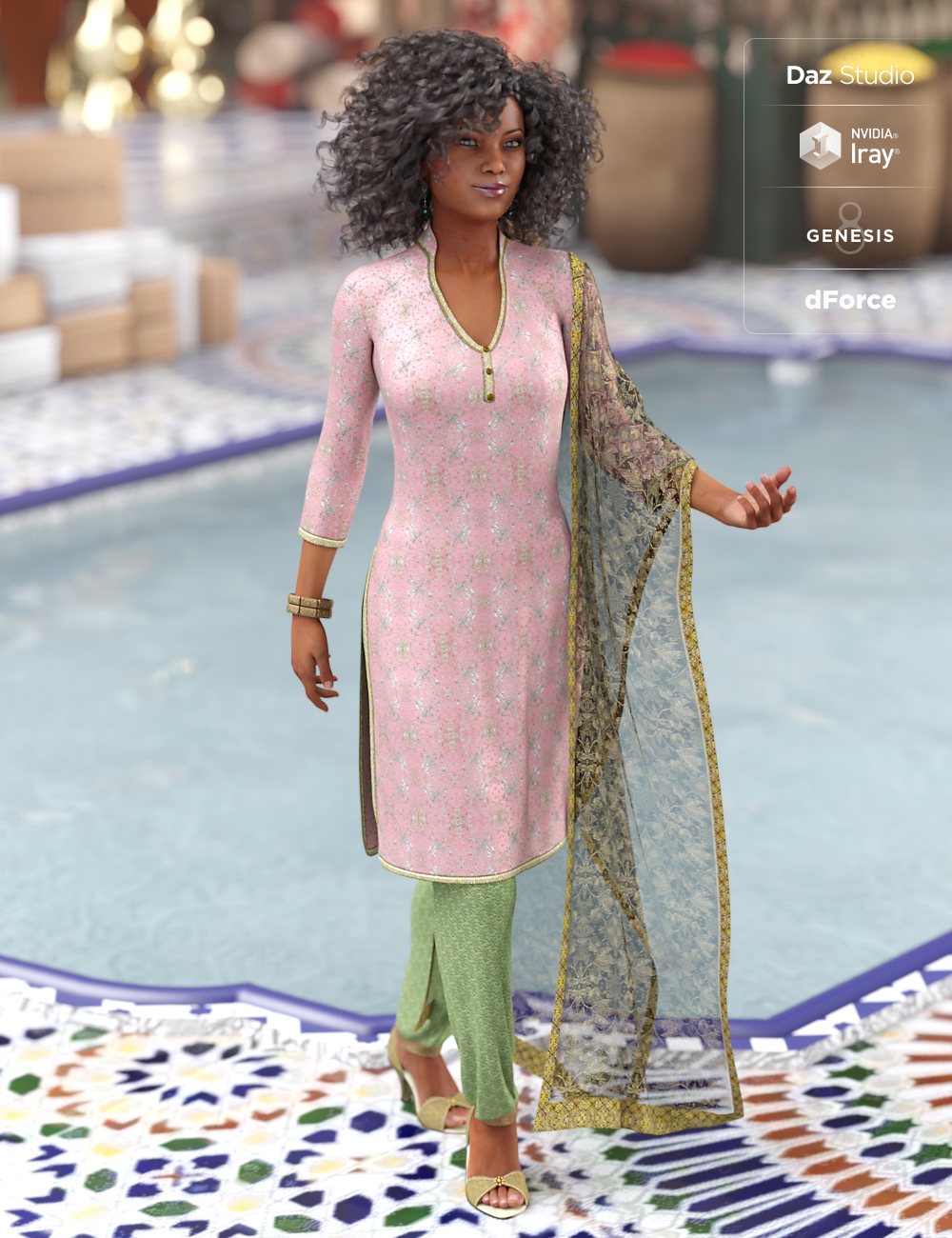 dForce Salwar Kameez for Genesis 8 Female(s) dForce Salwar Kameez for Genesis 8 Female(s) by: Ravenhair, 3D Models by Daz 3D