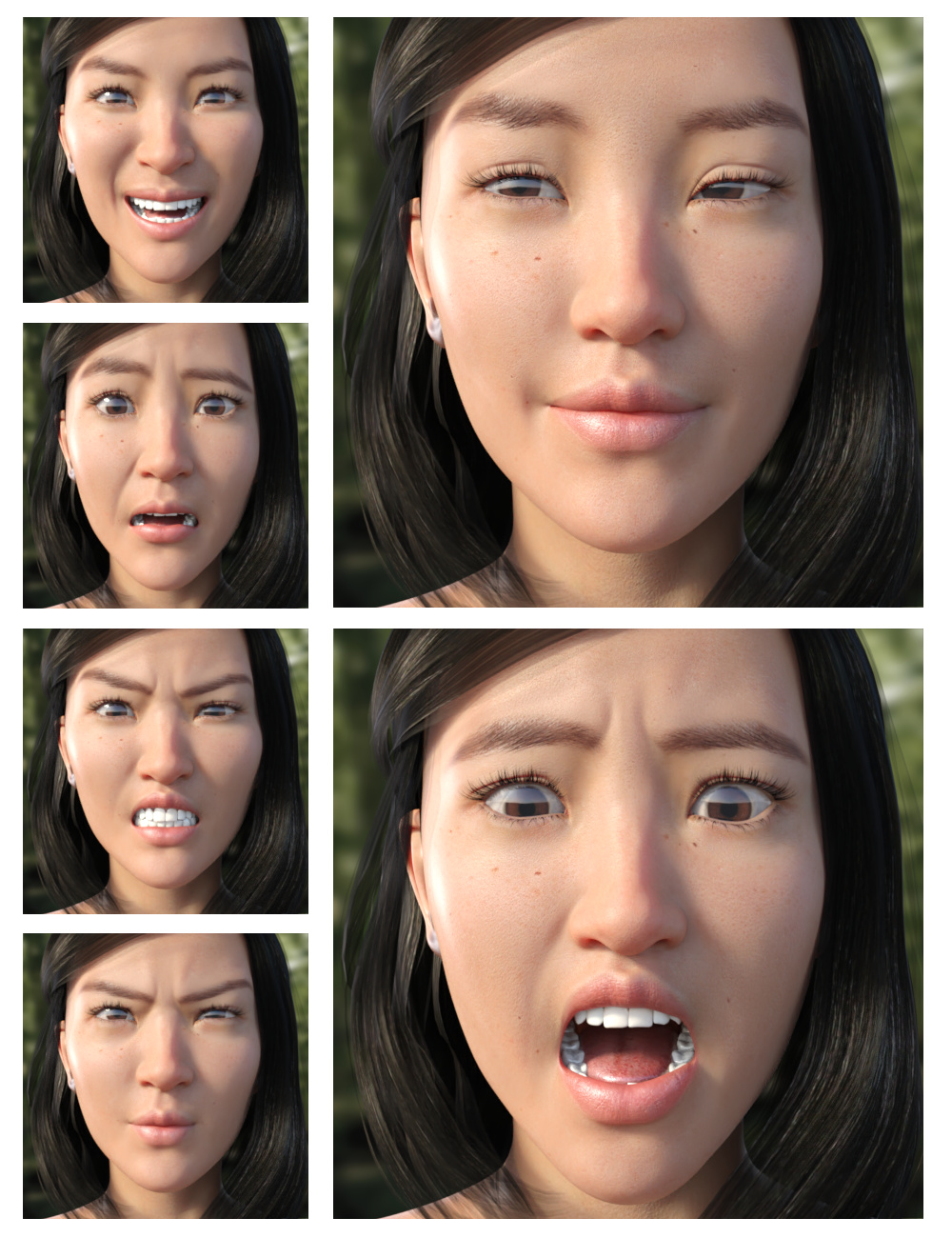 All of the Feelings -  Expressions for Mei Lin 8 by: Sharktooth, 3D Models by Daz 3D