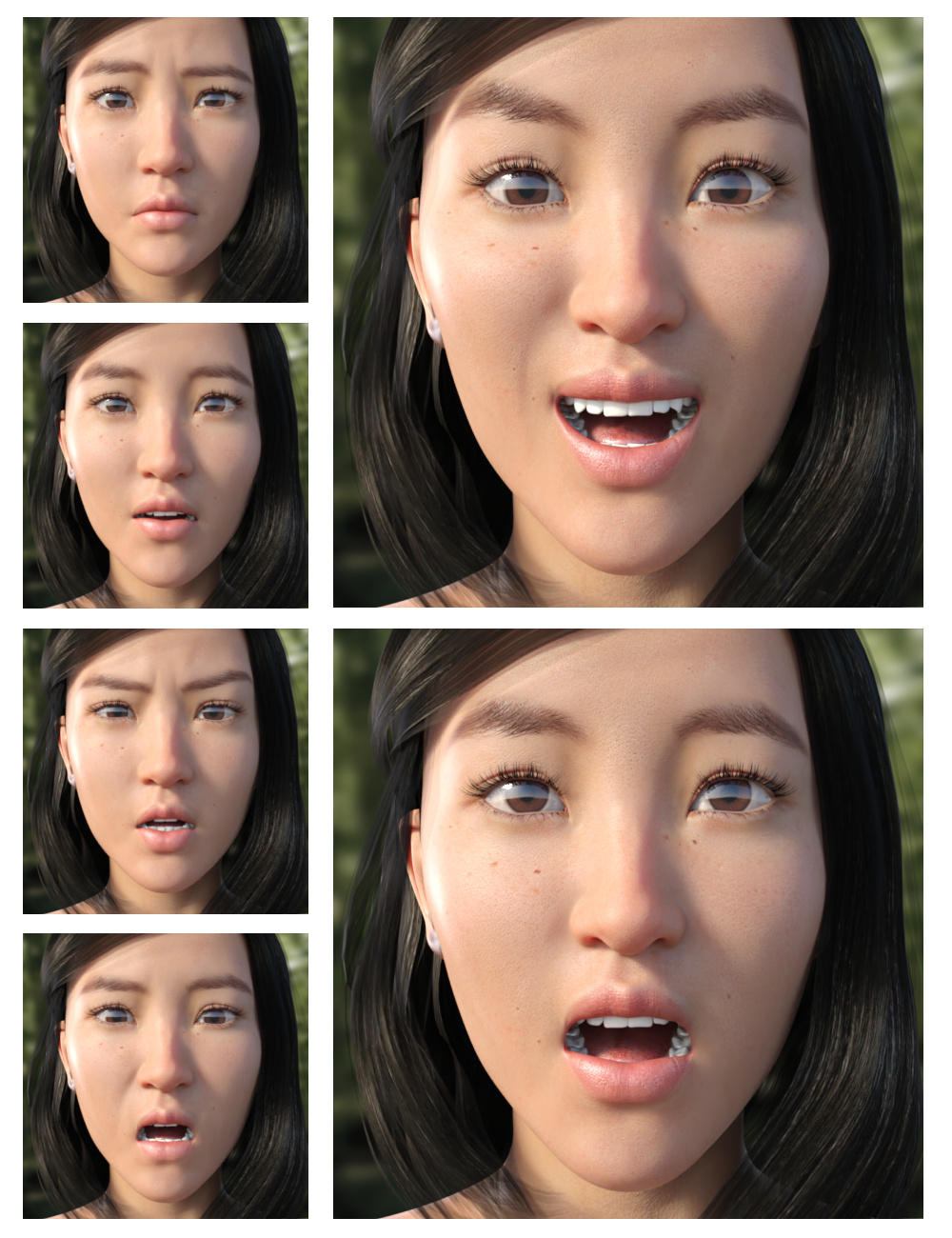 All Of The Feelings Expressions For Mei Lin 8 Daz 3d