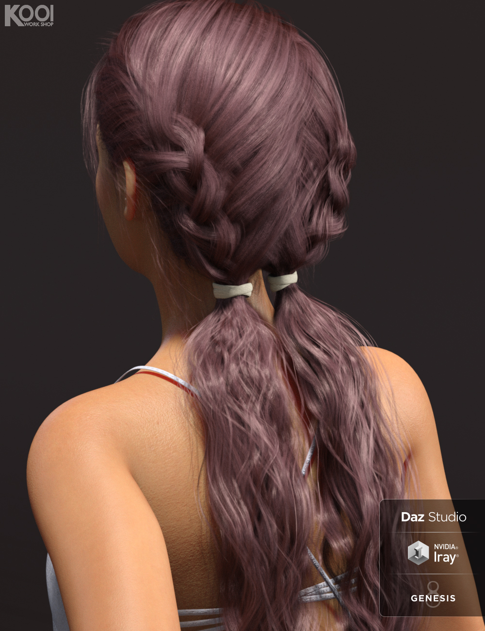 Vicky Hair for Genesis 8 Female(s) by: Kool, 3D Models by Daz 3D