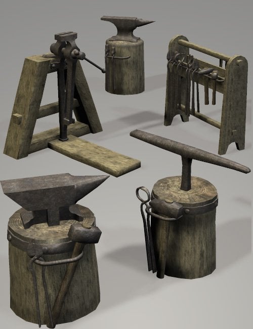 Medieval Blacksmith by: Faveral, 3D Models by Daz 3D