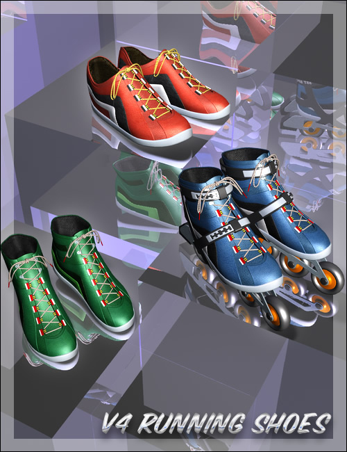 V4 Running Shoes Pack by: , 3D Models by Daz 3D