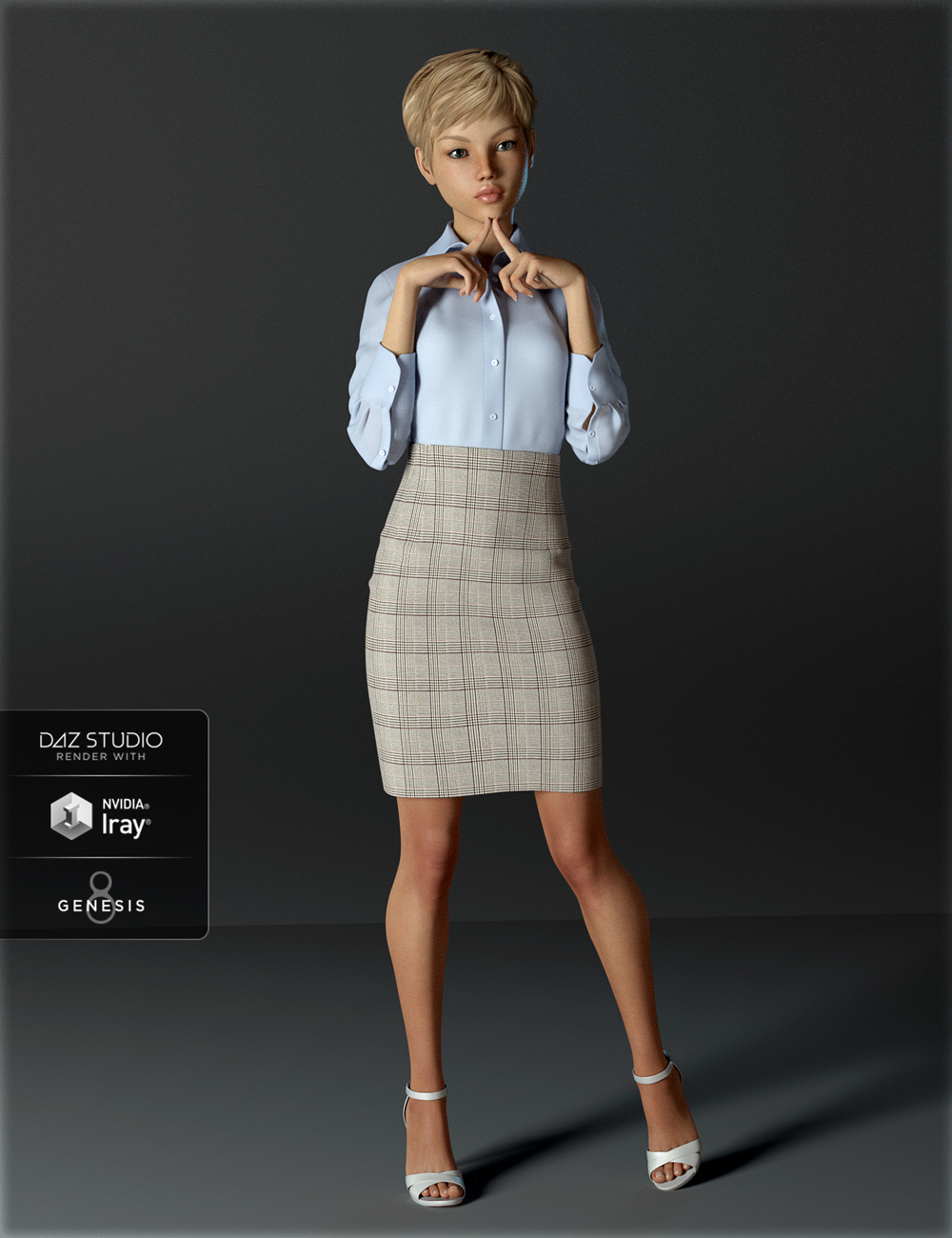H&C dForce Office Outfit for Genesis 8 Female(s) by: IH Kang, 3D Models by Daz 3D