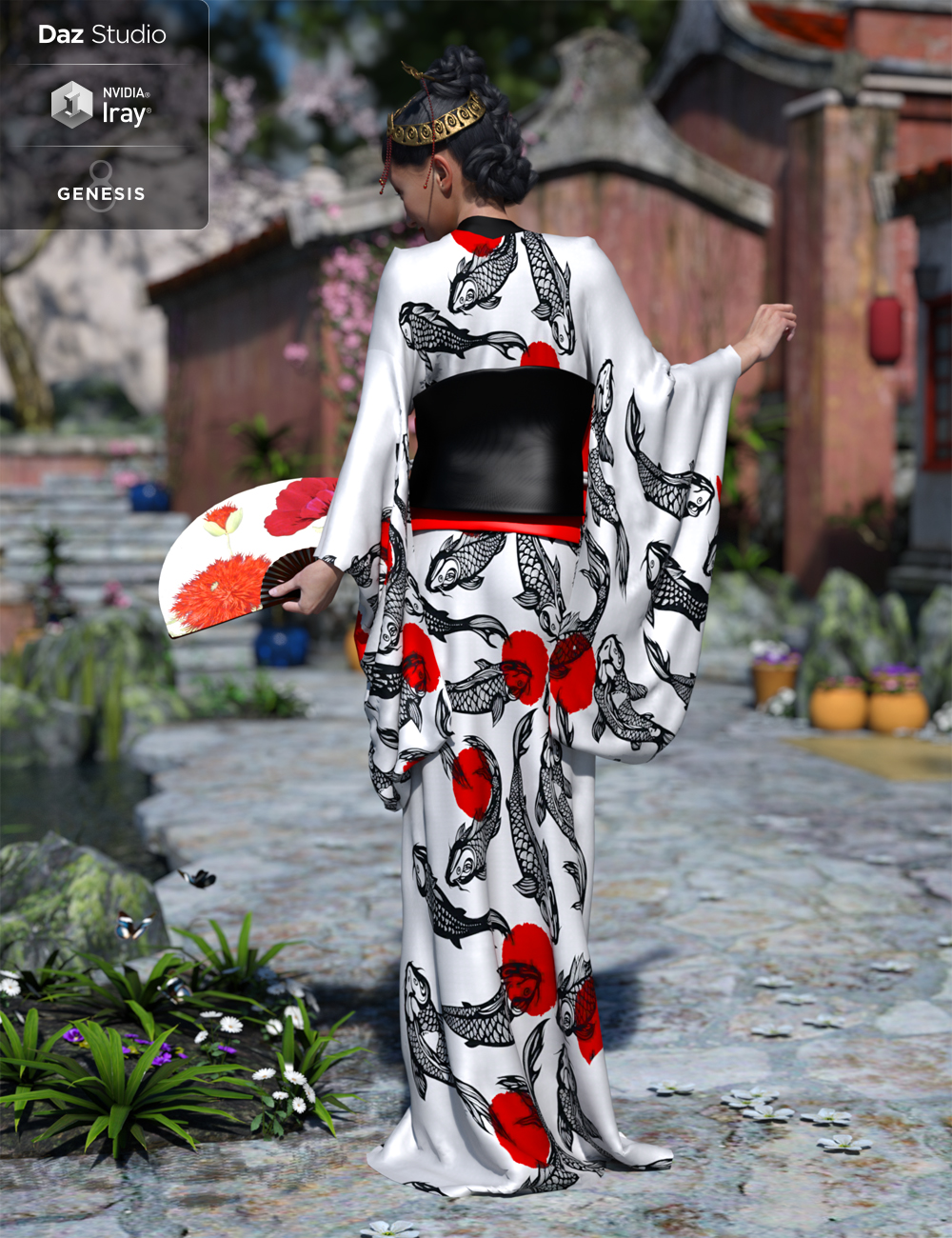 dForce Kimono Outfit for Genesis 8 Female(s) dForce Kimono Outfit for Genesis 8 Female(s) by: Lyrra MadrilMoonscape GraphicsSade, 3D Models by Daz 3D