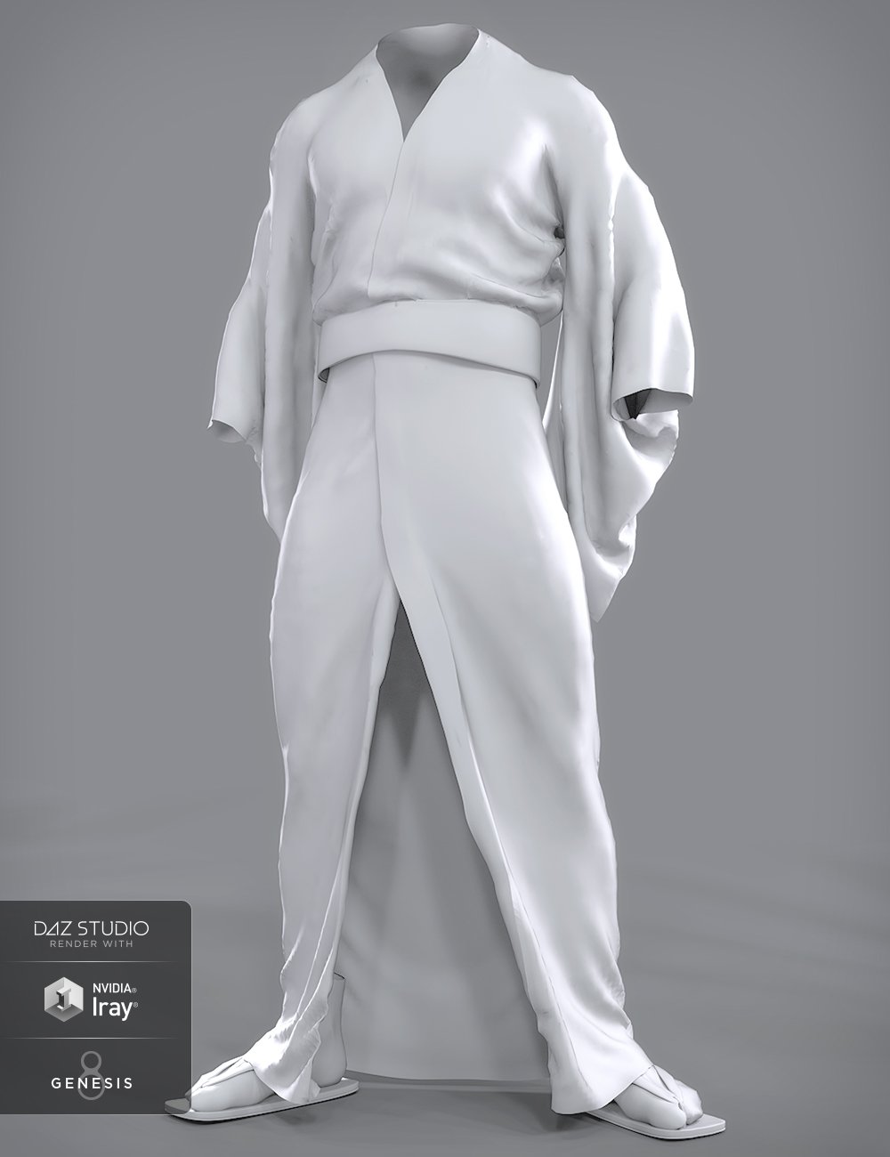 dForce Kimono Outfit for Genesis 8 Male(s) by: Moonscape GraphicsSade, 3D Models by Daz 3D
