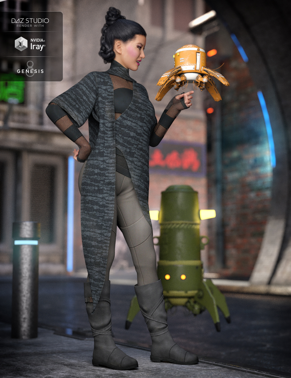dForce Dystopian Future Outfit for Genesis 8 Female(s) by: ArienNikisatez, 3D Models by Daz 3D