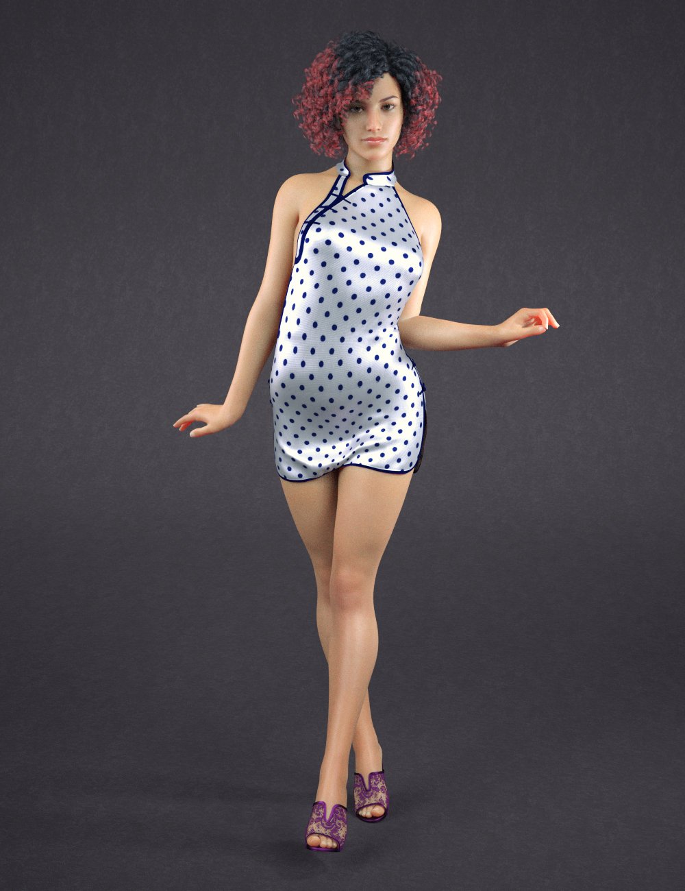 Sexy Cheongsam Outfit for Genesis 8 Female(s) by: Sprite, 3D Models by Daz 3D