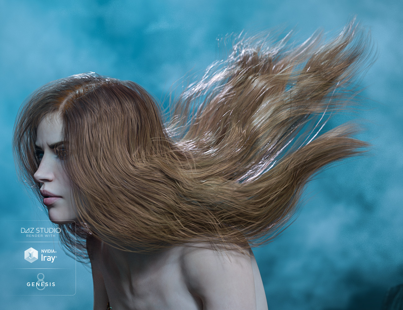Fanta Sea Hair for Genesis 8 Female(s) by: goldtassel, 3D Models by Daz 3D