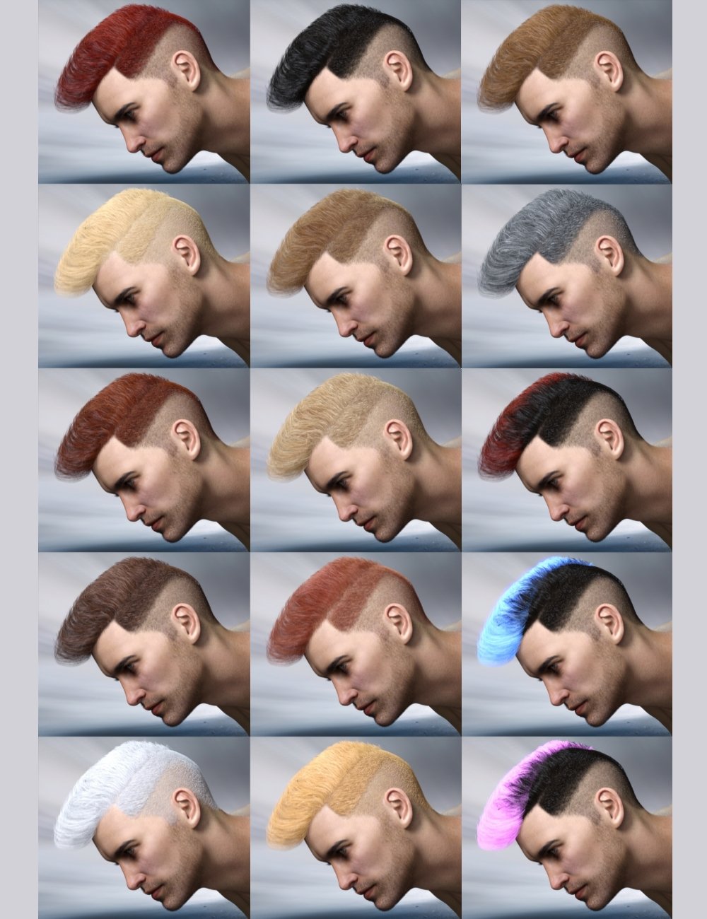 Faux Hawk Hair for Genesis 8 and 3 Faux Hawk Hair for Genesis 8 and 3 by: RedzStudio, 3D Models by Daz 3D