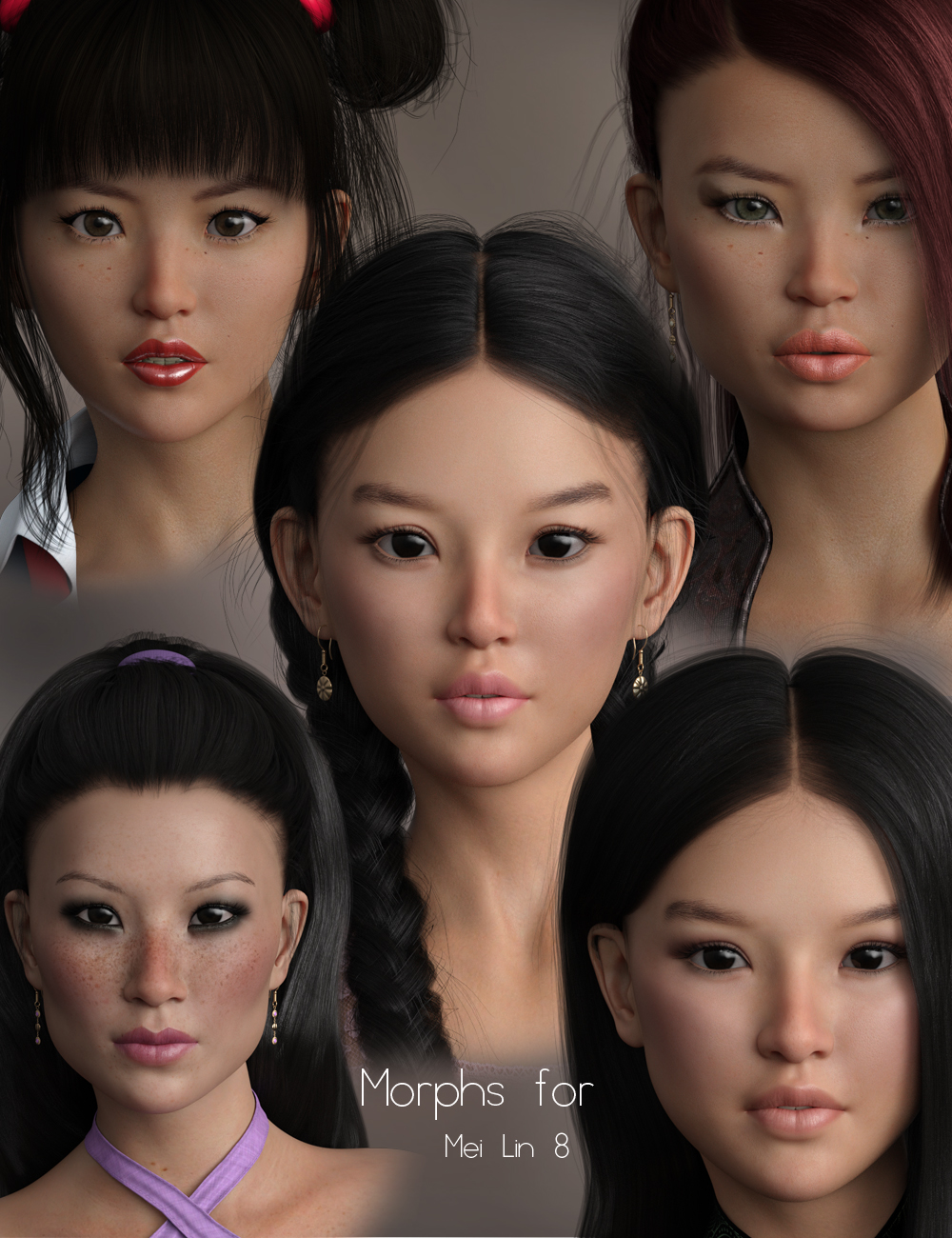 P3D Mei Lin 8 Enhanced Morphs by: P3Design, 3D Models by Daz 3D