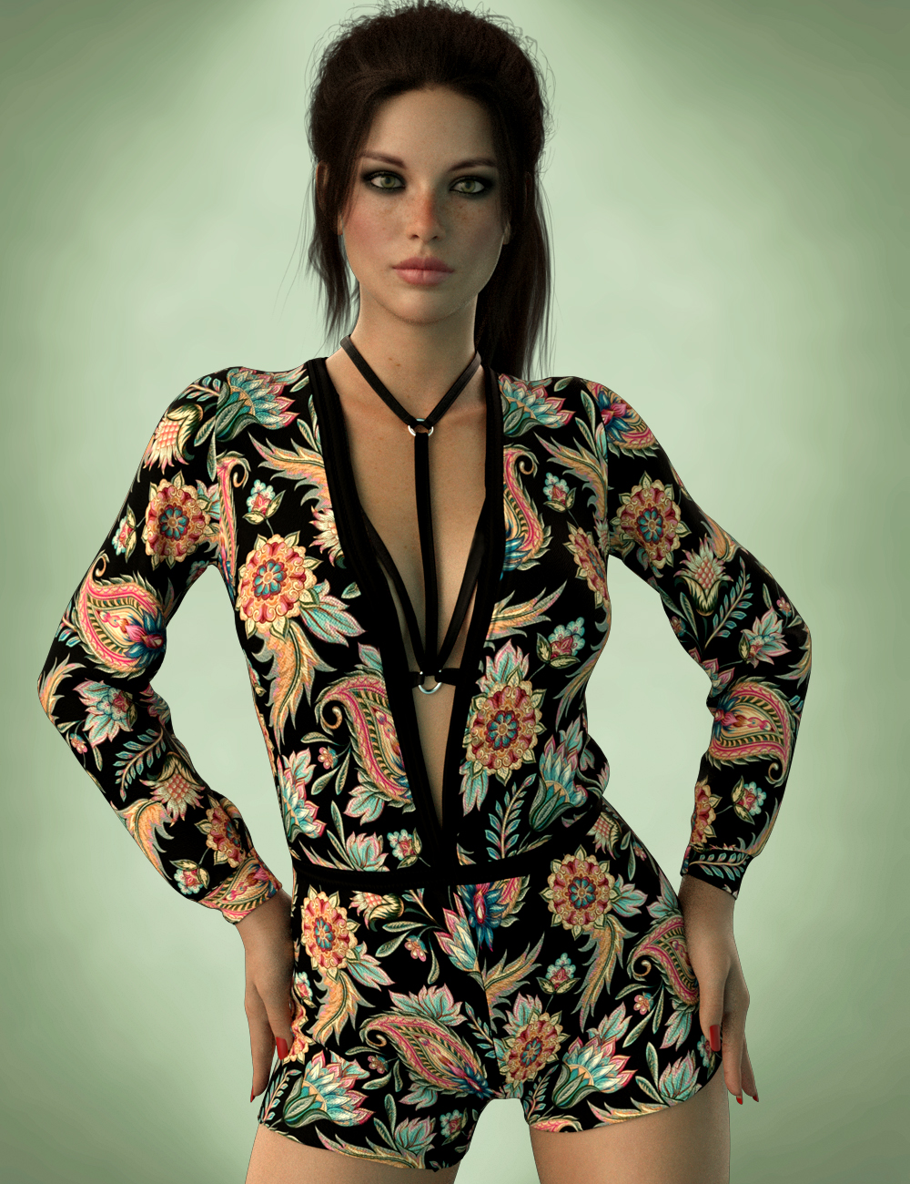 dForce X-Fashion Romper Outfit for Genesis 8 Female(s) by: xtrart-3d, 3D Models by Daz 3D