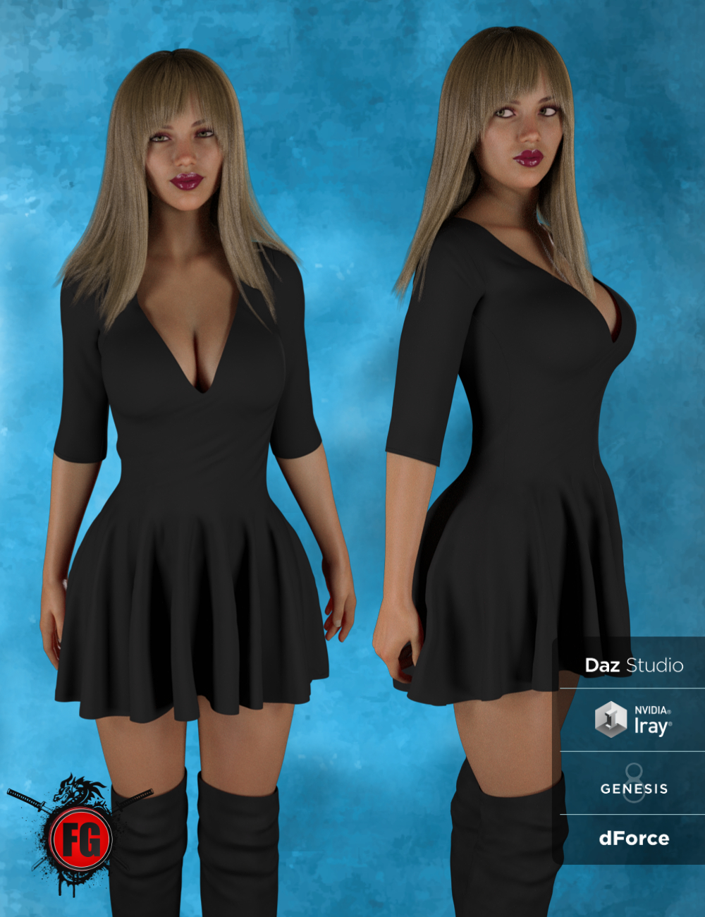 Fg Dforce Exciting Dress For Genesis 8 Females Daz 3d 9446