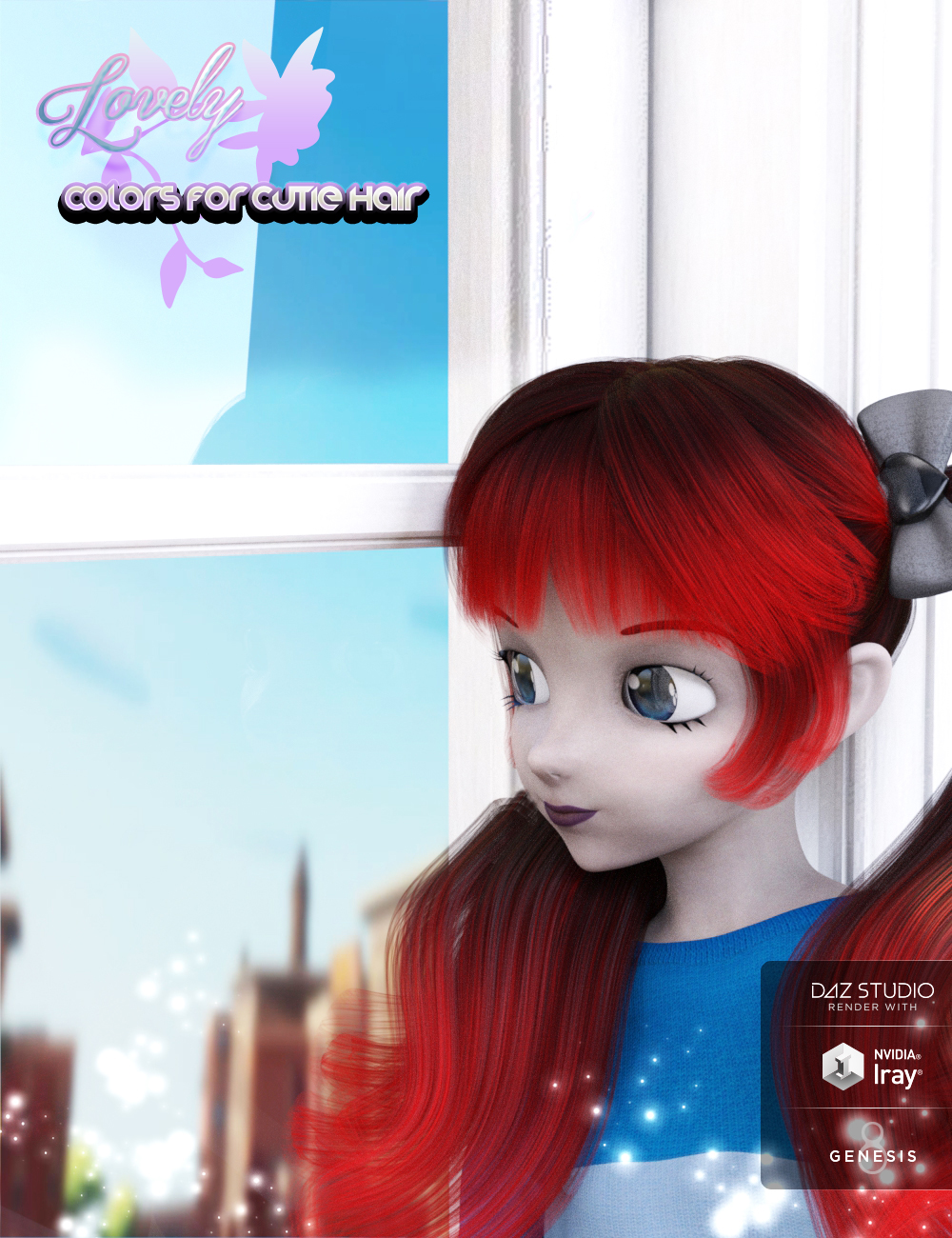 Lovely Colors for Cutie Hair by: Muscleman, 3D Models by Daz 3D