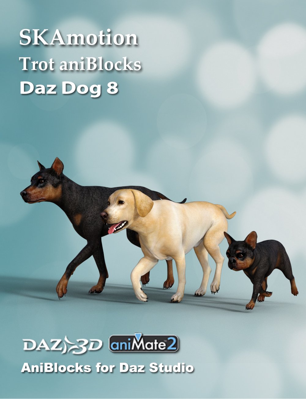 Daz Dog 8 Trot aniBlocks by: SKAmotion, 3D Models by Daz 3D