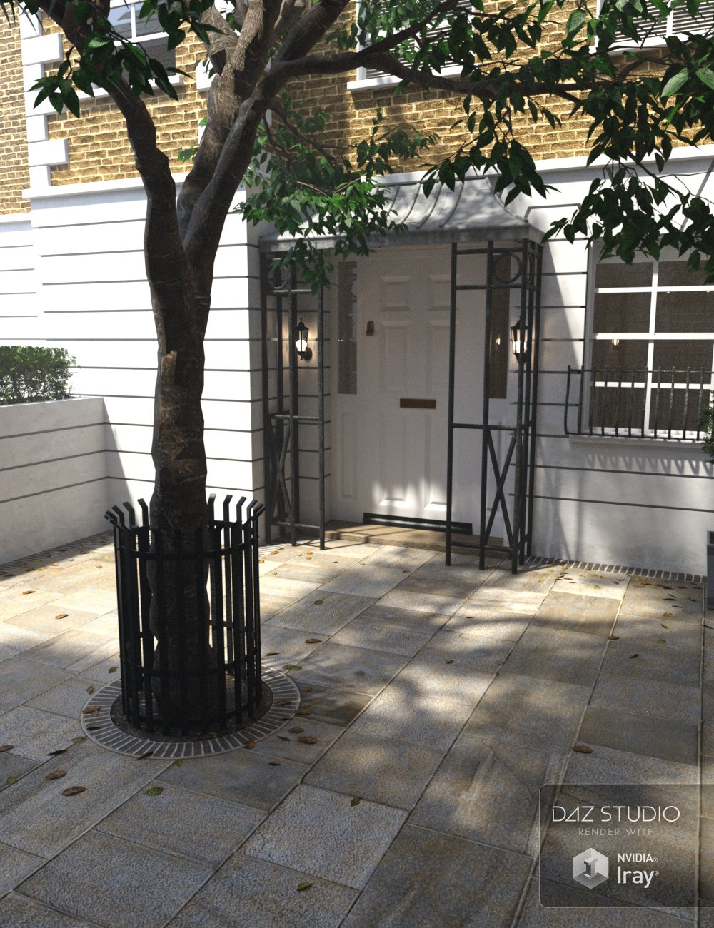 London Courtyard by: Merlin Studios, 3D Models by Daz 3D