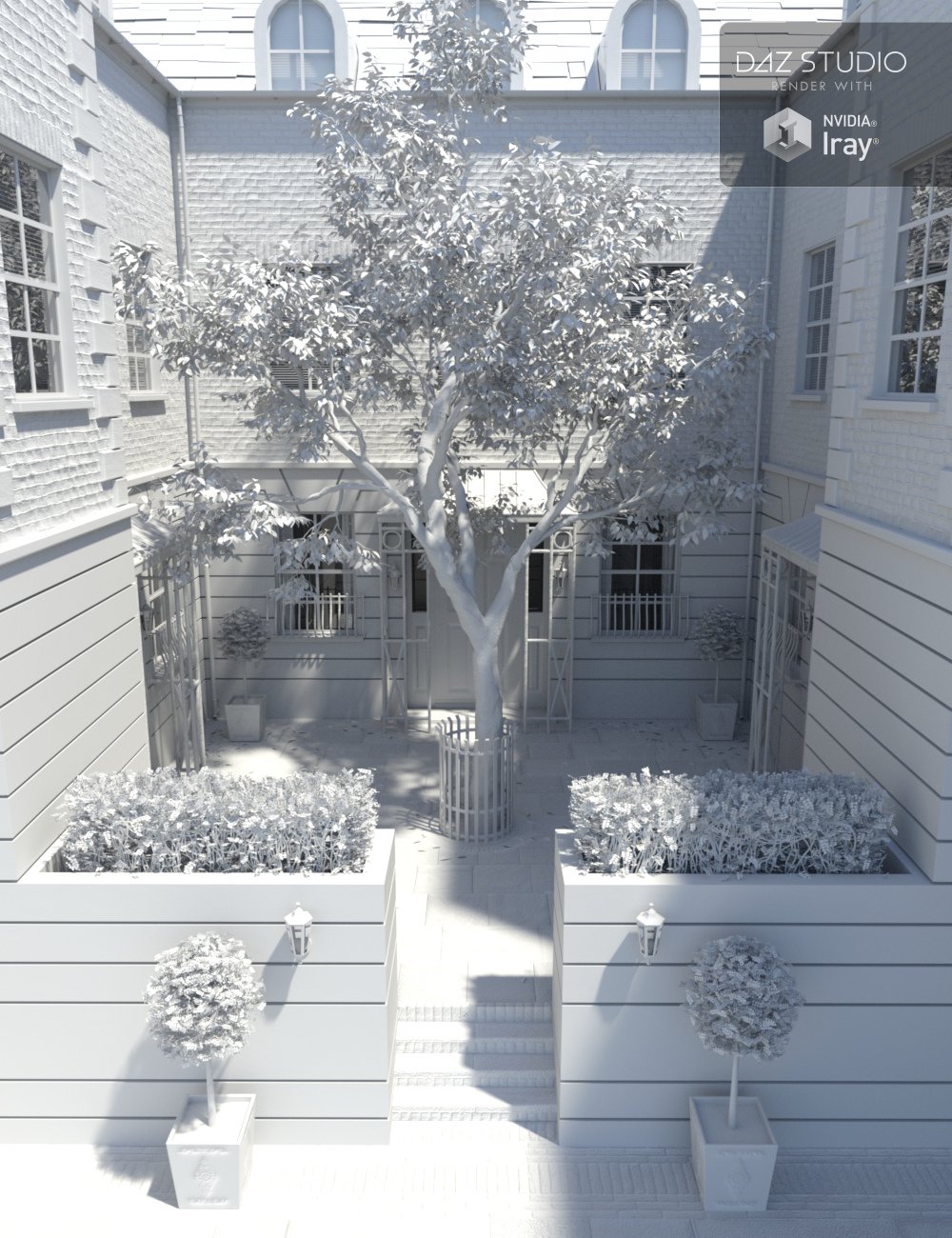 London Courtyard by: Merlin Studios, 3D Models by Daz 3D