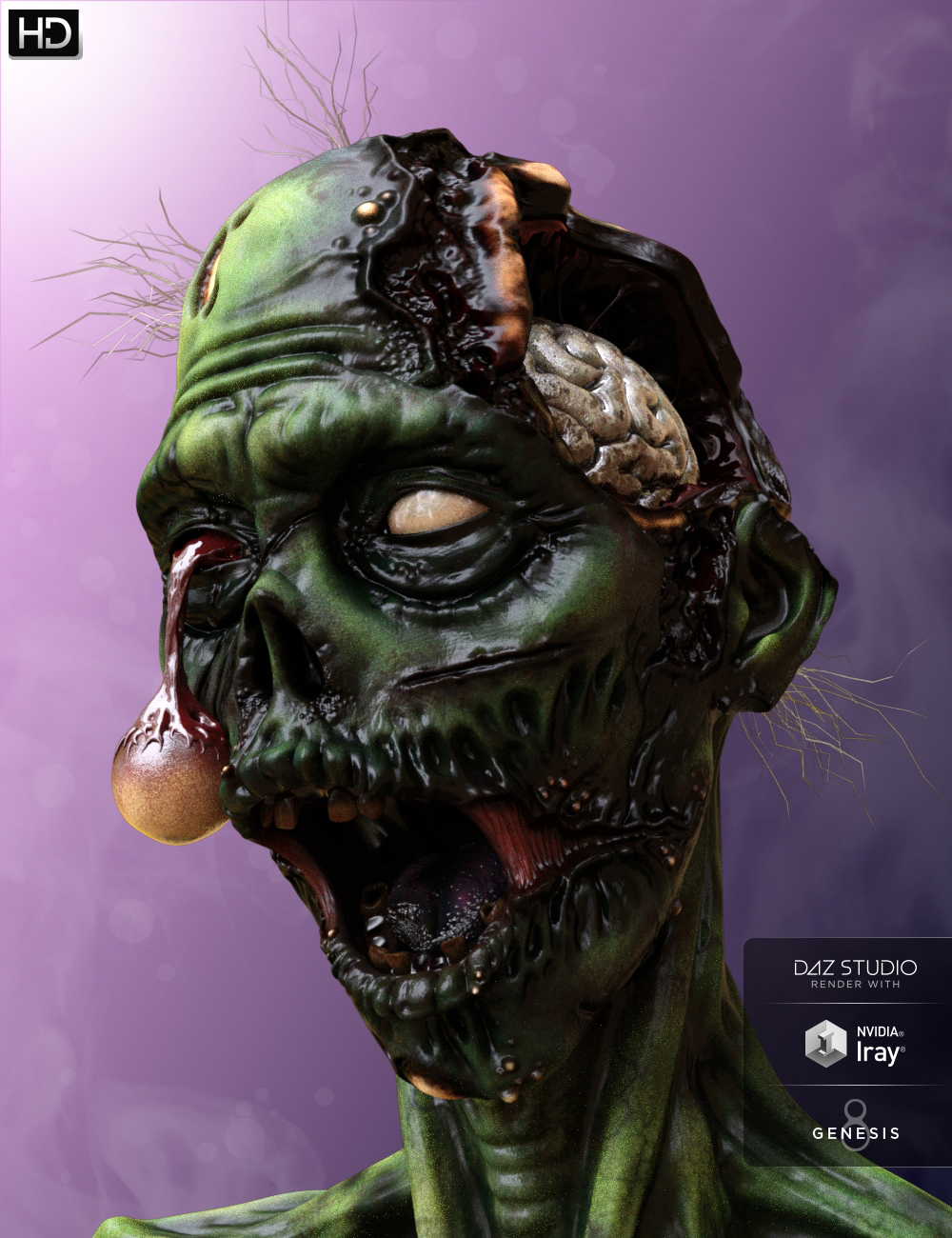 Brain Eater HD for Genesis 8 Male by: Mechasar, 3D Models by Daz 3D
