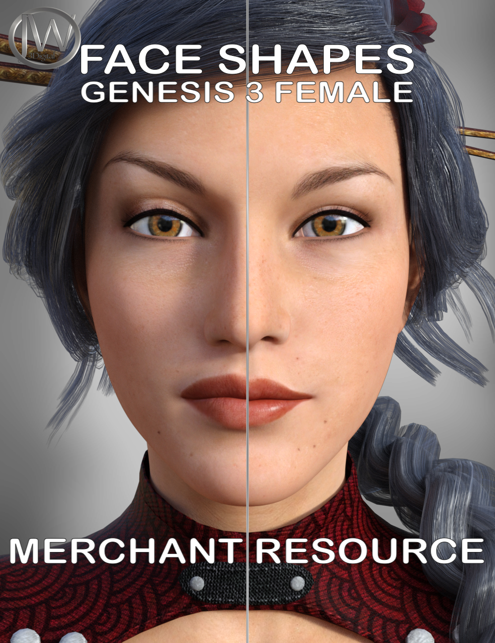 Face Shape Merchant Resource for Genesis 3 Female by: JWolf, 3D Models by Daz 3D