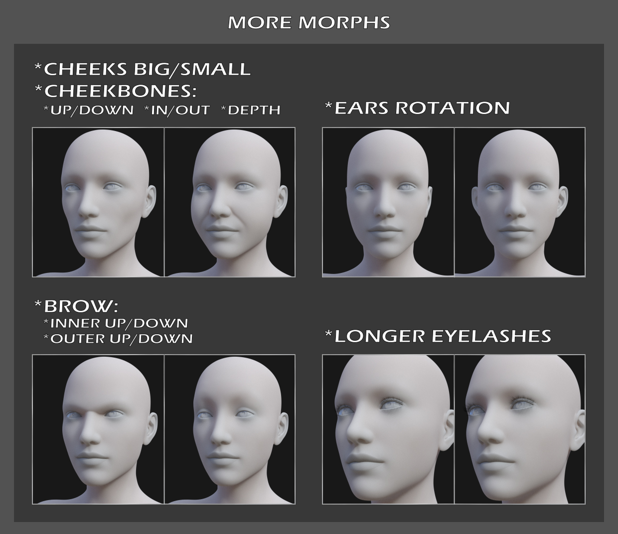 Face Shape Merchant Resource for Genesis 3 Female | Daz 3D