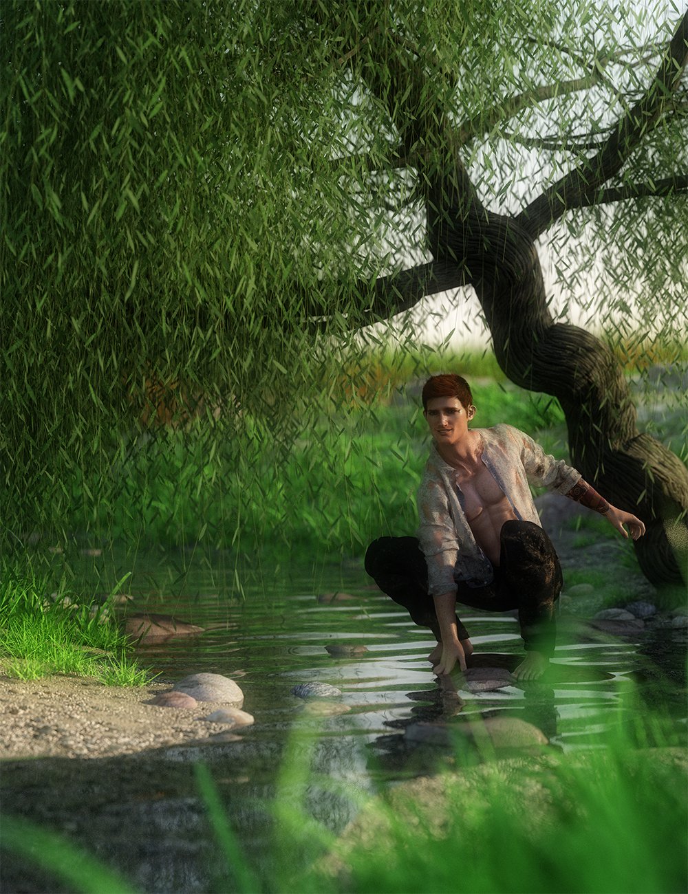 Weeping Willow Trees by: MartinJFrost, 3D Models by Daz 3D