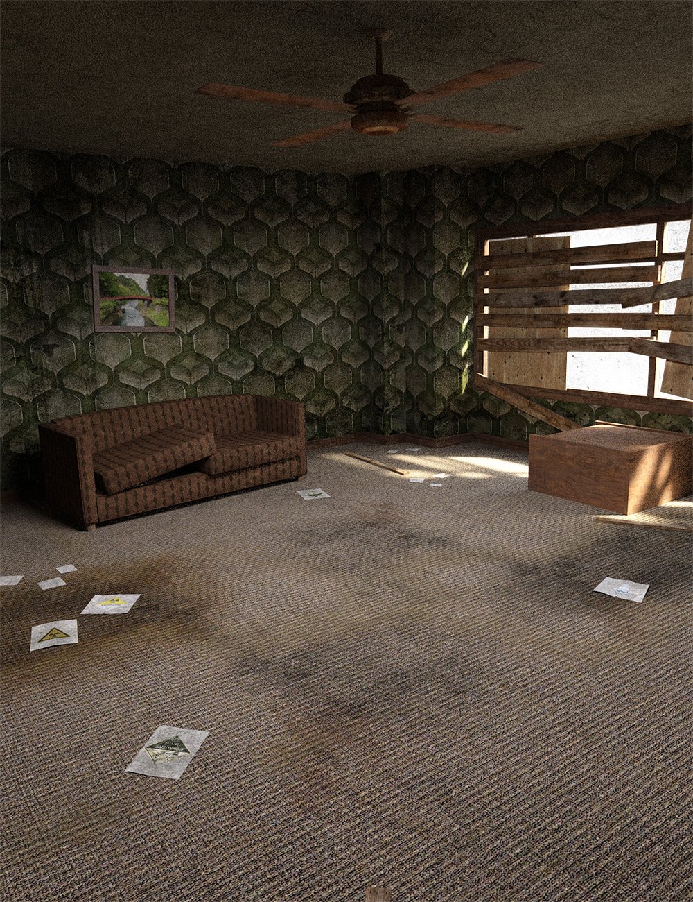 Post Apocalyptic Living Room Post Apocalyptic Living Room by: , 3D Models by Daz 3D