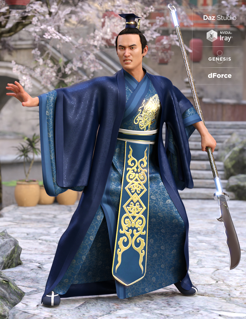 dForce Hanfu Outfit Textures dForce Hanfu Outfit Textures by: Moonscape GraphicsSade, 3D Models by Daz 3D