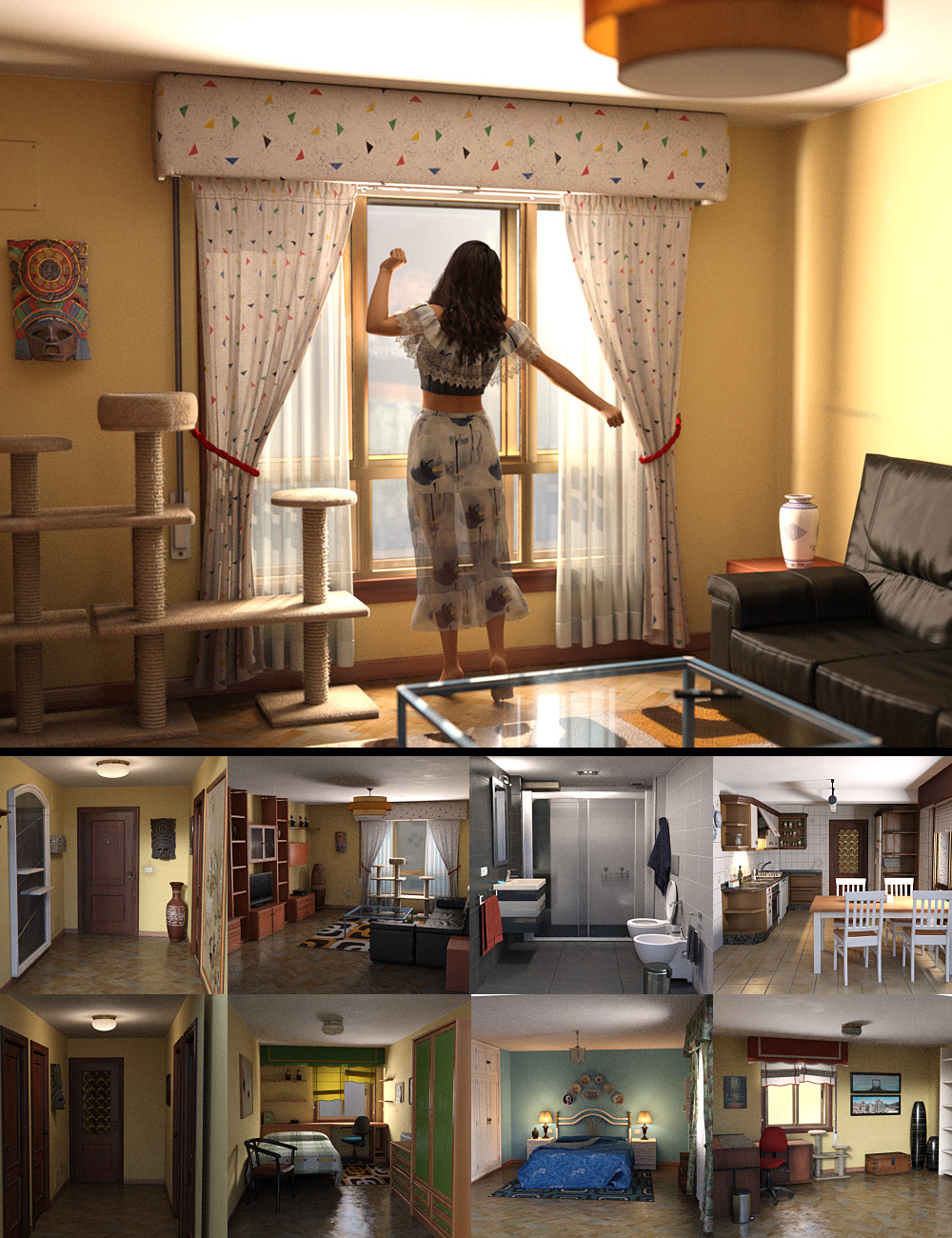 European Style Apartment by: Roguey, 3D Models by Daz 3D