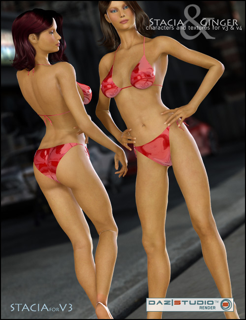 Stacia & Ginger for V3 and V4 by: Morris, 3D Models by Daz 3D