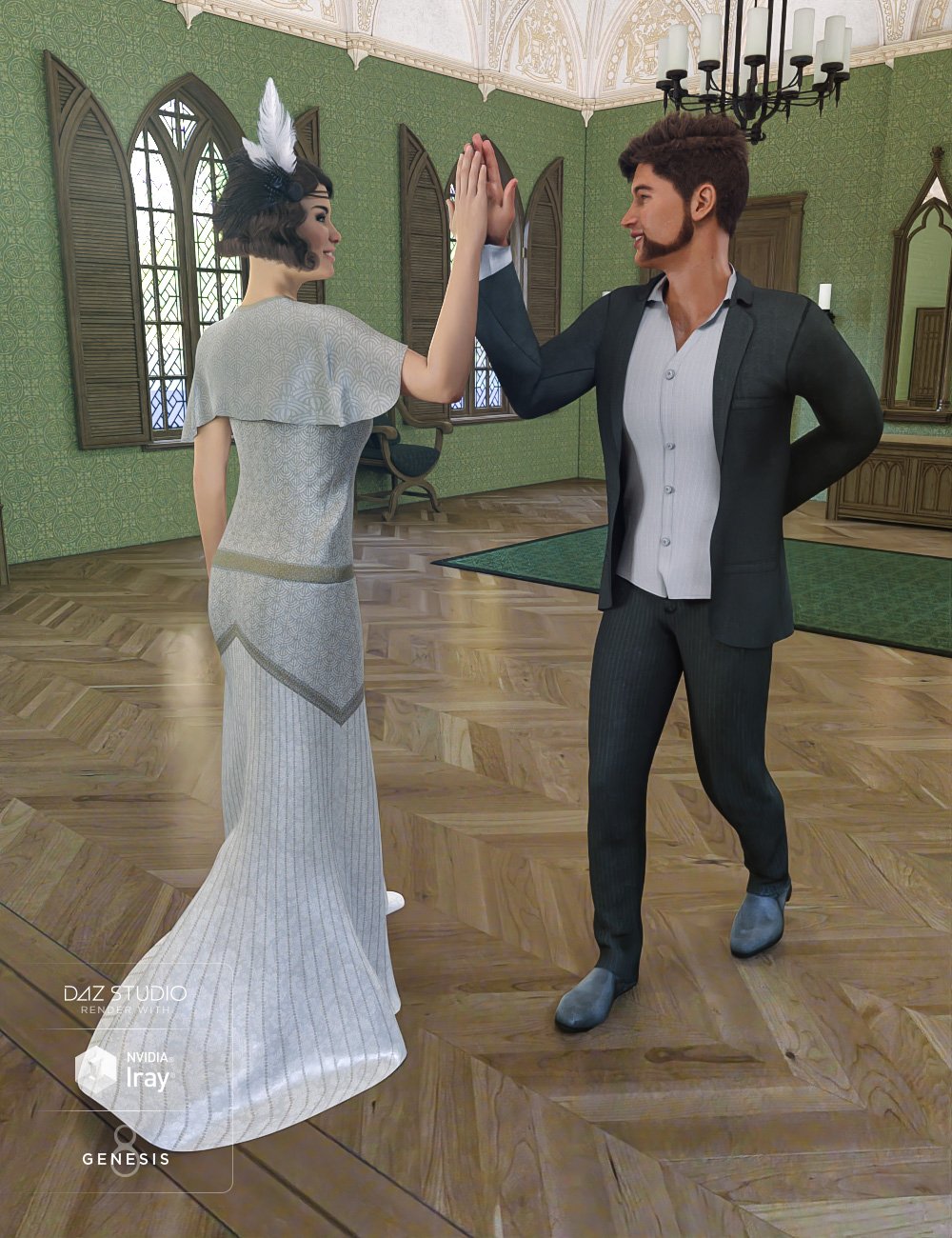 Rosemill Moor Country Dance Poses for Genesis 8 by: DianePredatron, 3D Models by Daz 3D