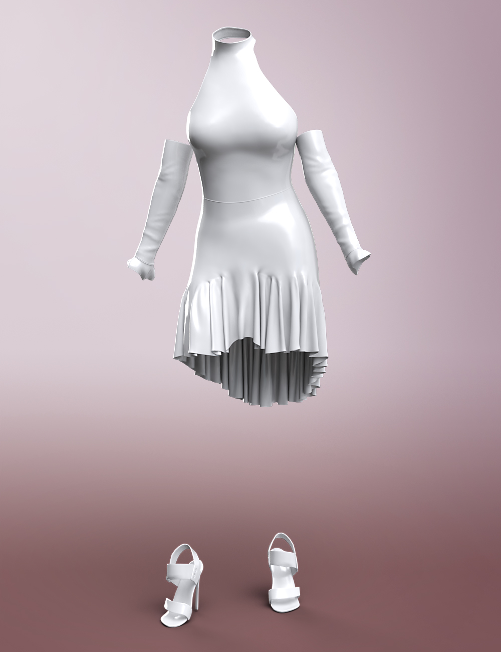 dForce Fitted Drop Waist Dress for Genesis 8 Female(s) by: PoisenedLilySixus1 Media, 3D Models by Daz 3D