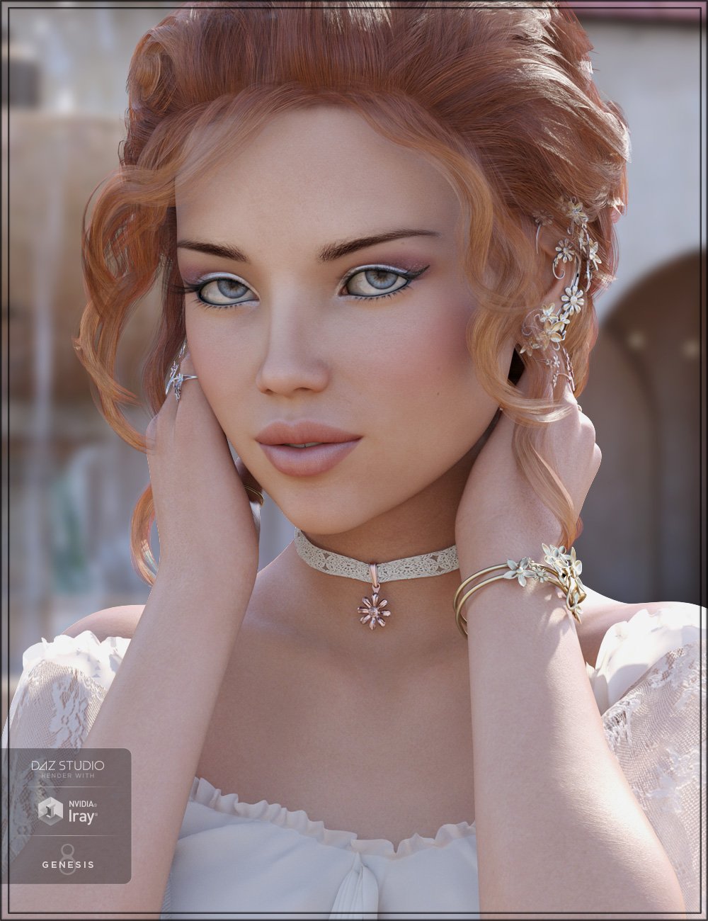 Floral Bliss Jewelry for Genesis 8 Female(s) by: Trickster3DX, 3D Models by Daz 3D