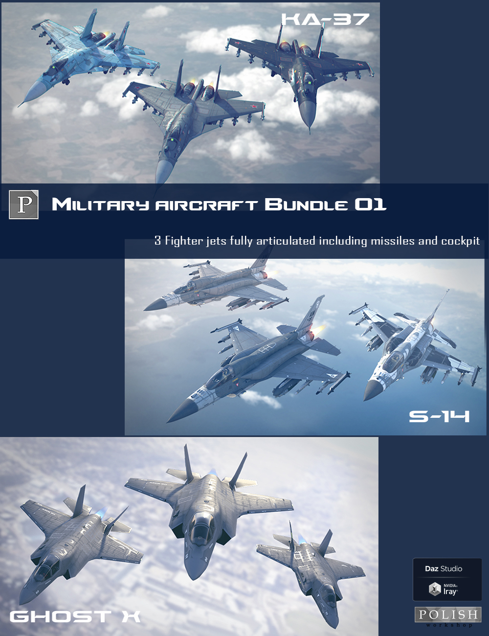 Military Aircraft Bundle 01 by: Polish, 3D Models by Daz 3D