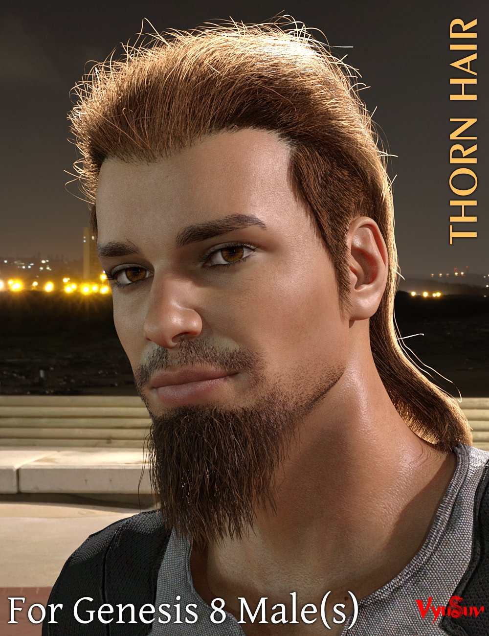Thorn Hair and Beards for Genesis 8 Male(s) by: Vyusur, 3D Models by Daz 3D