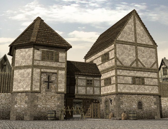 Medieval Gatehouse by: Faveral, 3D Models by Daz 3D