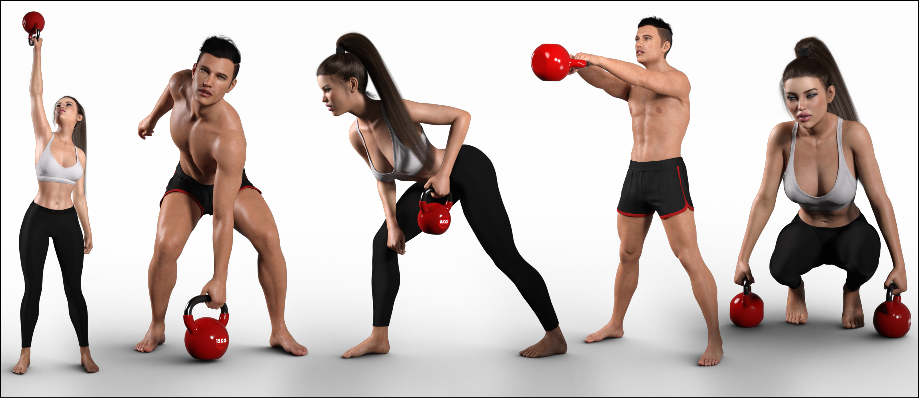 Z Swing That Kettlebell - Props and Poses for Genesis 8 by: Zeddicuss, 3D Models by Daz 3D