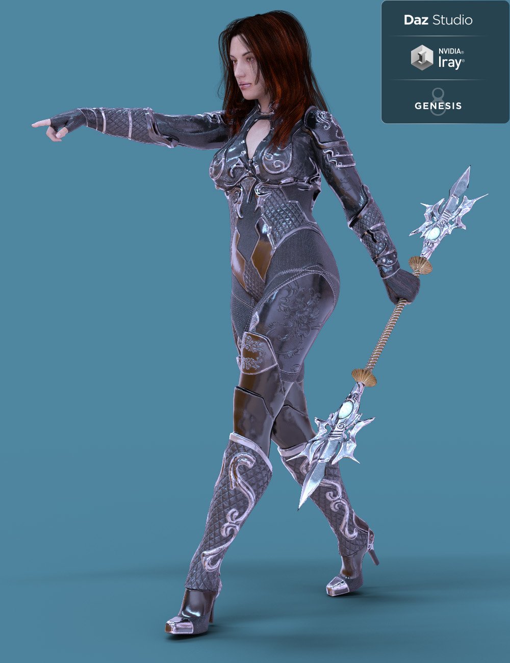 Jiwoo Battle Mage Outfit for Genesis 8 Female(s) by: chungdan, 3D Models by Daz 3D