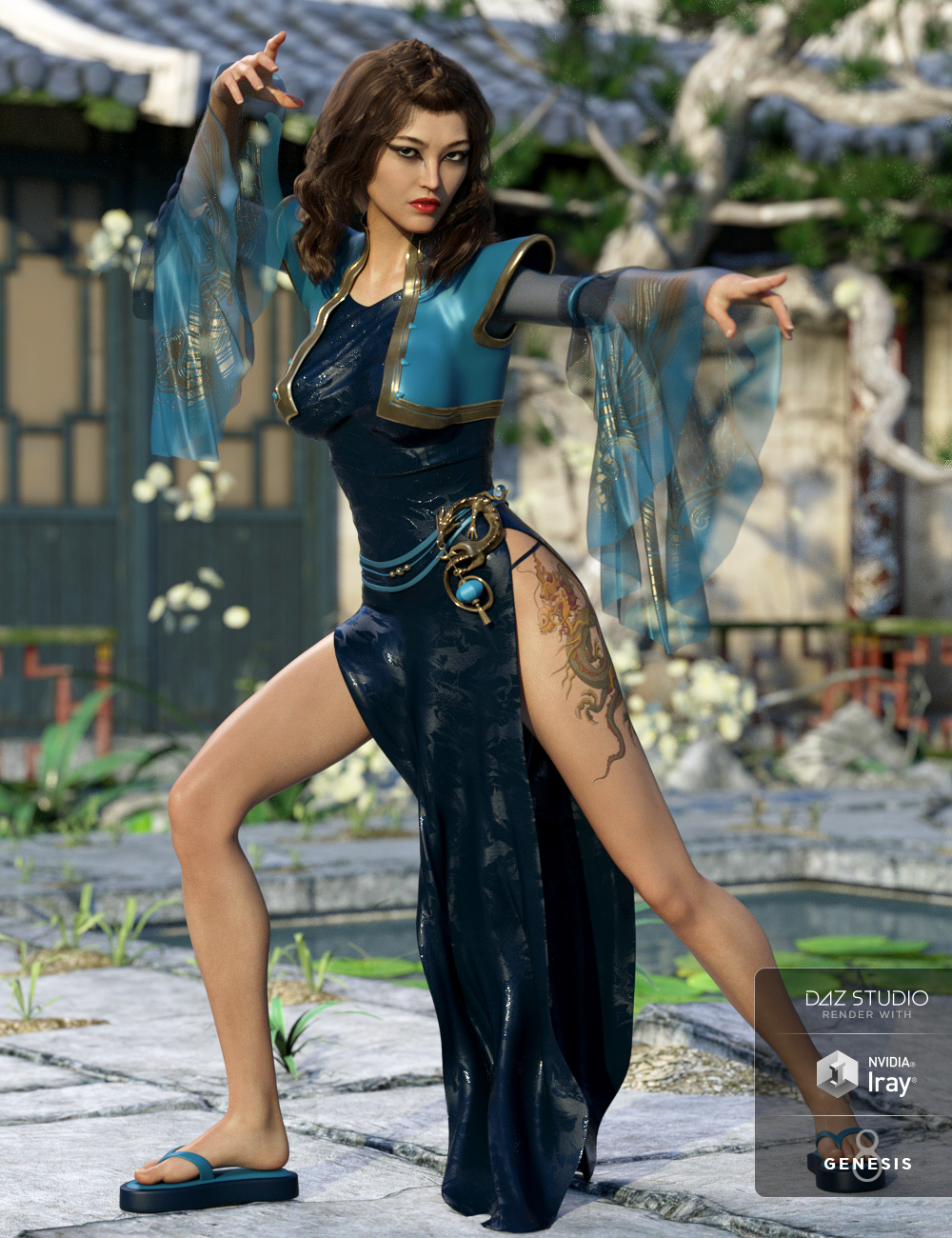 dForce Dragon Lady Outfit Textures by: Moonscape GraphicsSade, 3D Models by Daz 3D