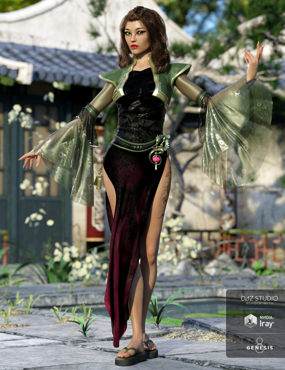 dForce Dragon Lady Outfit Textures by: Moonscape GraphicsSade, 3D Models by Daz 3D