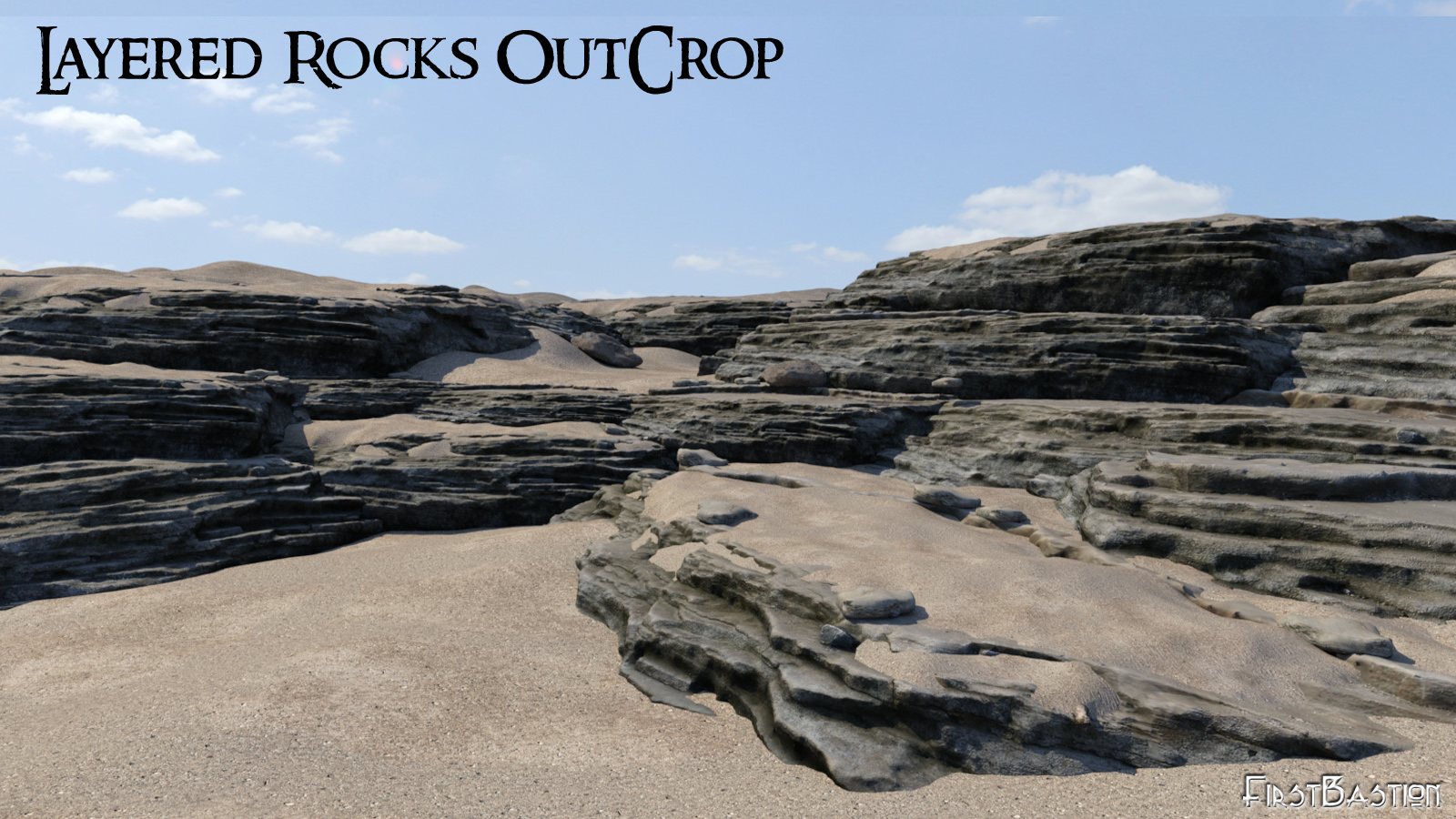 1stB Layered Rocks Outcrop 1stB Layered Rocks Outcrop by: FirstBastion, 3D Models by Daz 3D