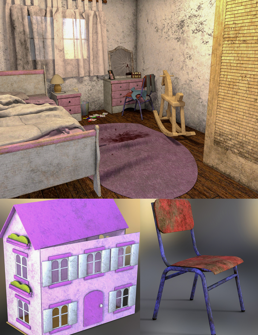 Creepy Children’s Bedroom by: Trendy Renders, 3D Models by Daz 3D
