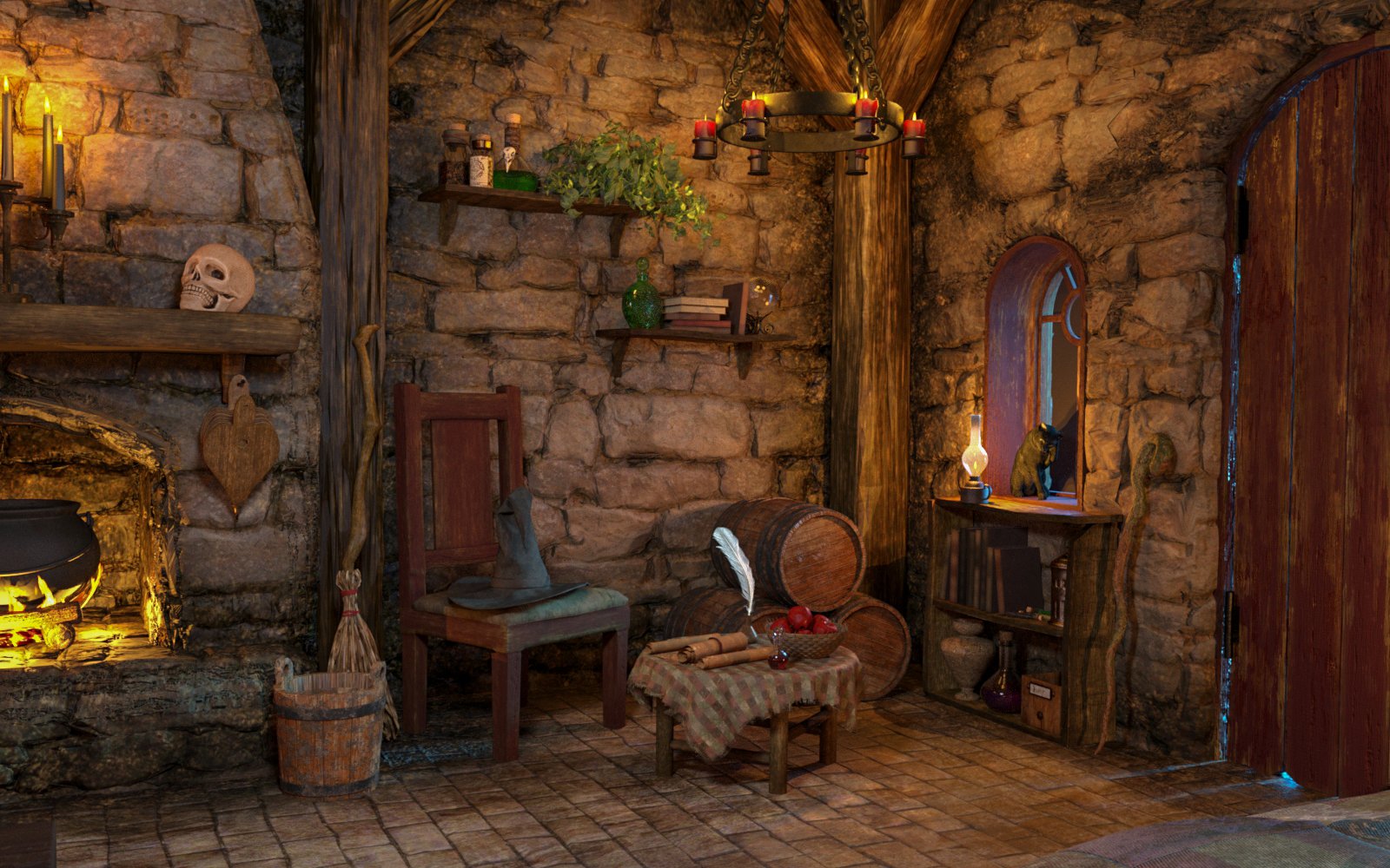 Triple Moon Cottage and Props Triple Moon Cottage and Props by: SloshWerks, 3D Models by Daz 3D