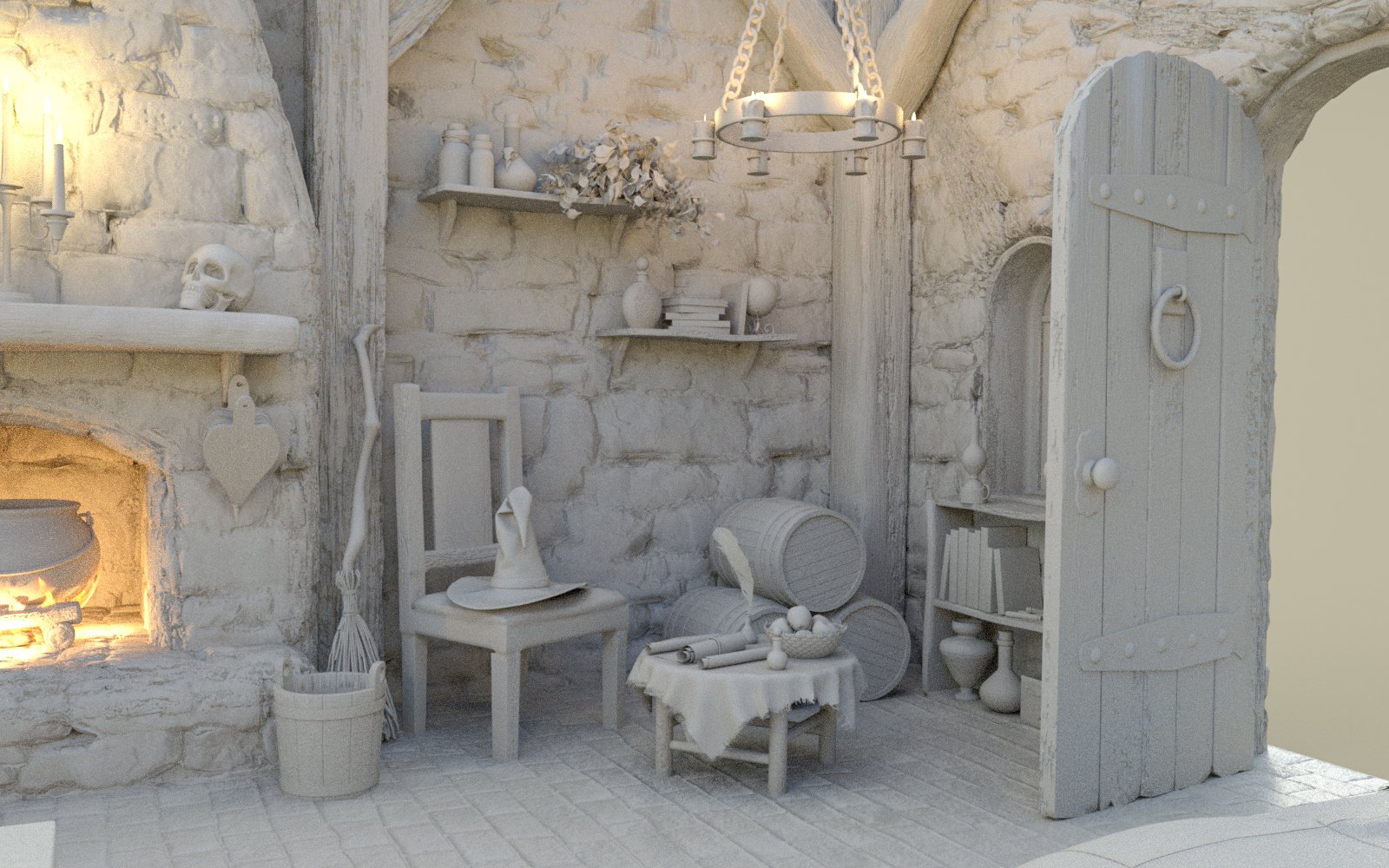 Triple Moon Cottage and Props Triple Moon Cottage and Props by: SloshWerks, 3D Models by Daz 3D