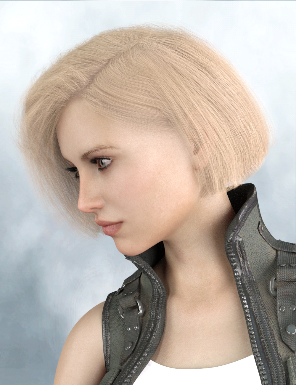Cute Bob Hair for Genesis 3 and 8 Female(s) by: RedzStudio, 3D Models by Daz 3D