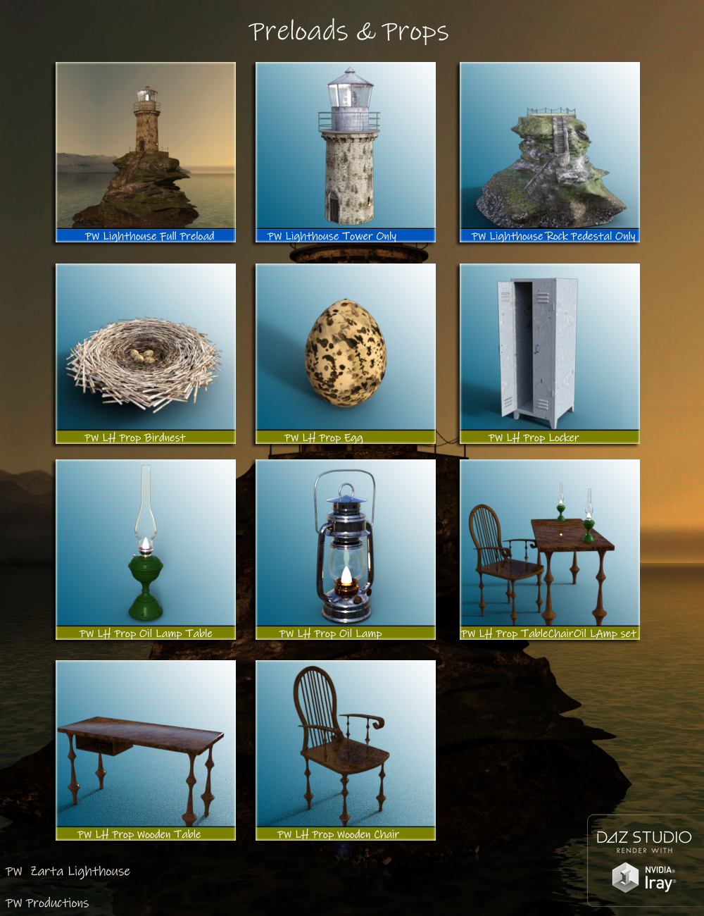 PW Zarta Lighthouse by: PW Productions, 3D Models by Daz 3D
